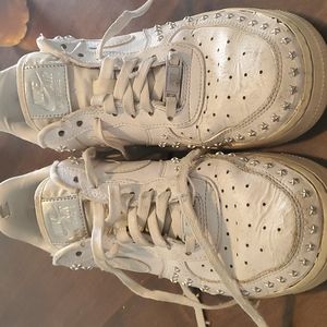 55 RARE Nike Air Force 1 '07 XX Star Studded Women's White Shoes size 7.5
